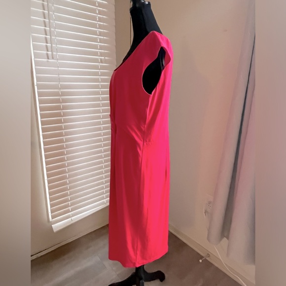 Hot pink mock tie dress - Picture 3 of 6